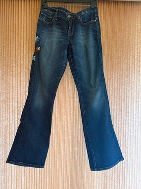 Lucky Legend Brand Dark Wash Women's Bootcut Jeans with Floral Embroidery Size 6